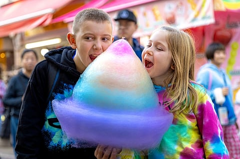 Rainbow cotton candy fun in Harajuku
